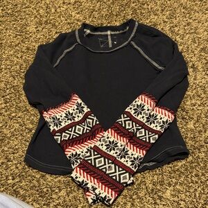 SHEIN Black and Red Long Sleeve Tee